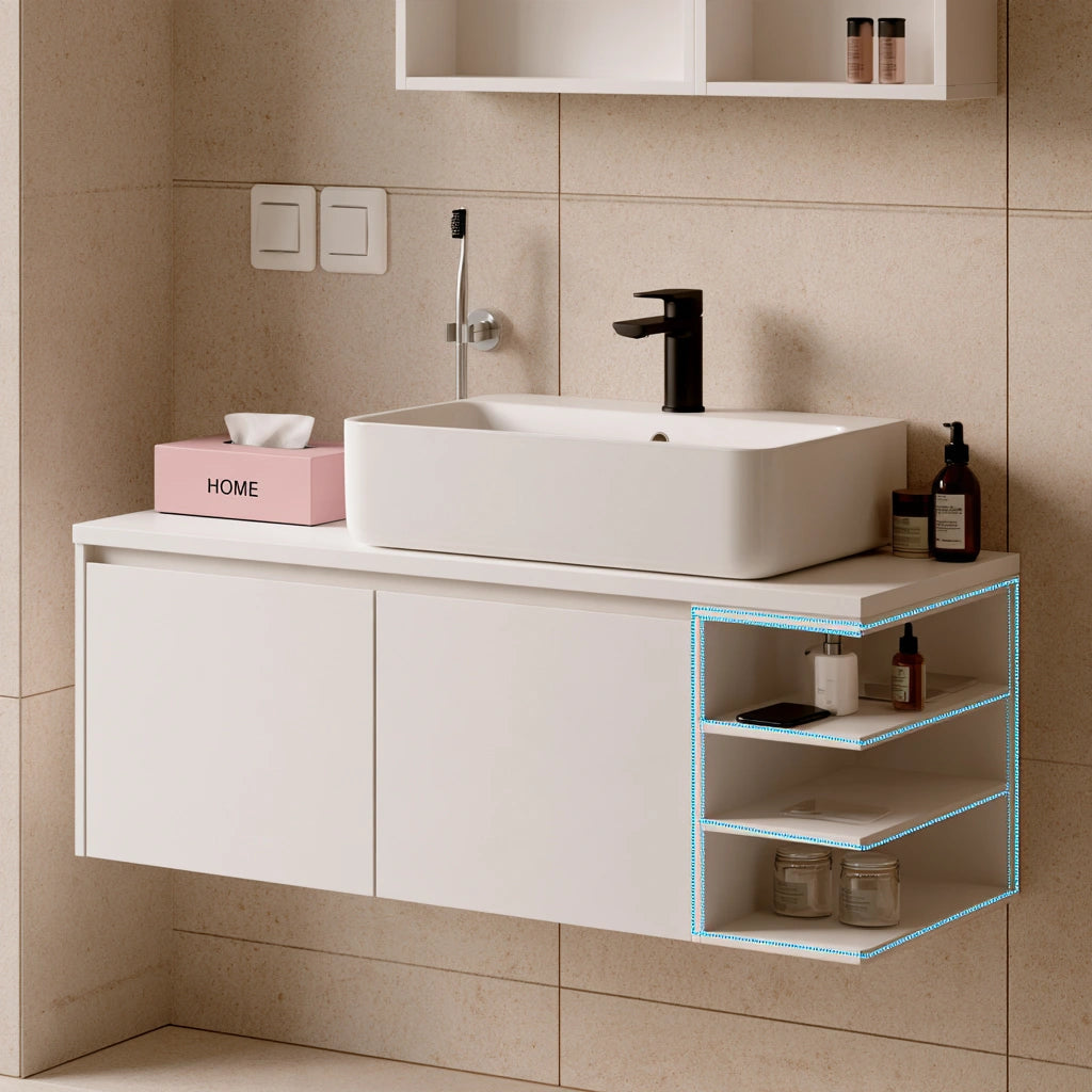 Badezimmerschrank, zur Wandmontage, Farbe: weiß